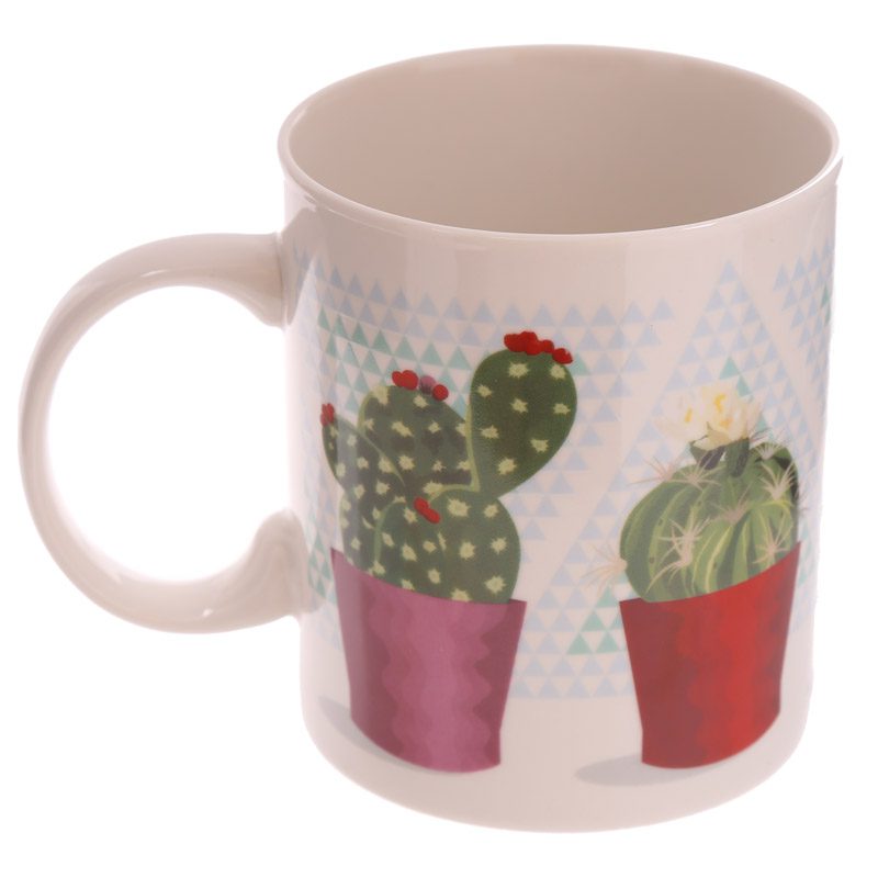Koffiemok met cactussen patroon –Keramische mok – vaatwasser bestendig - Lauren Billingham