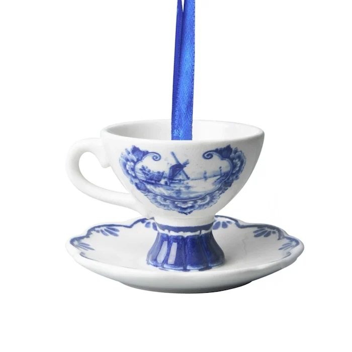 Kersthanger Heinen Delfts Blauw theekopje