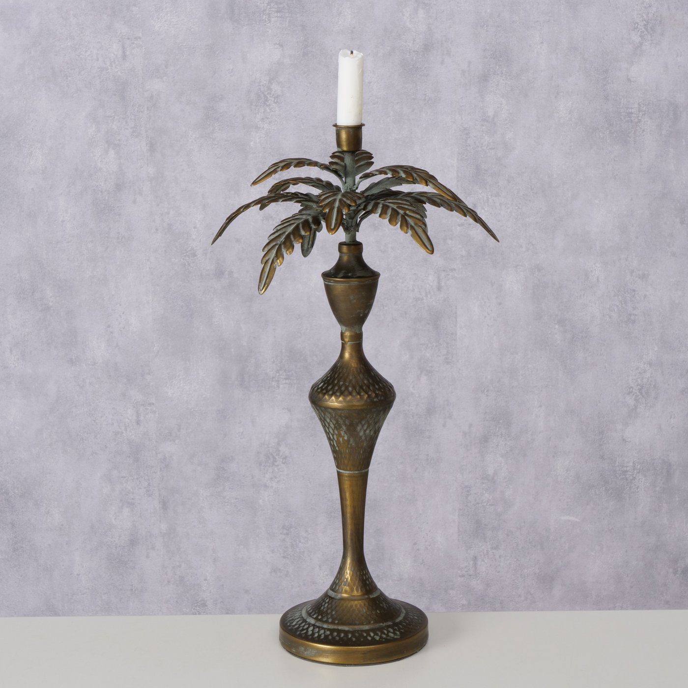 Kandelaar Palmboom Metaal Goud 49 cm Boltze - Afbeelding 2
