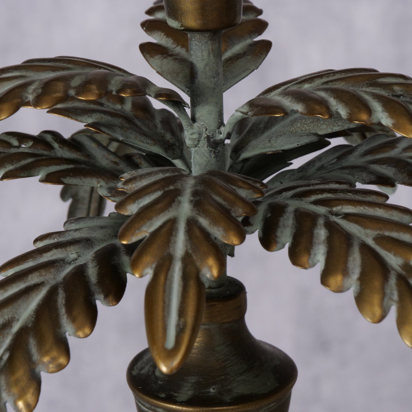 Kandelaar Palmboom Metaal Goud 49 cm Boltze - Afbeelding 3